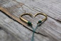 Fishing hooks in the shape of a heart Royalty Free Stock Photo