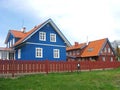 Fishing houses spring day. Nida, Lithuania Royalty Free Stock Photo