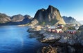 Fishing hut in the Hamnoy - Reine, Lofoten islands, Norway Royalty Free Stock Photo