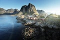 Fishing hut in the Hamnoy - Reine, Lofoten islands, Norway Royalty Free Stock Photo