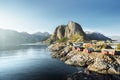 Fishing hut in the Hamnoy - Reine, Lofoten islands, Norway Royalty Free Stock Photo