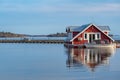 A fishing hut at lake Malaren in Vasteras, Sweden Royalty Free Stock Photo