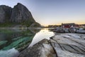 Fishing hut (rorbu) in the Hamnoy, Lofoten islands Royalty Free Stock Photo