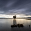 Fishing hut at sunrise