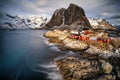 Fishing Hut Village in Hamnoy, Norway Royalty Free Stock Photo