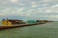 fishing huts between canal and adriatic sea in Cesenatico