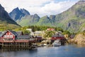 Fishing huts in Lofoten island in Norway Royalty Free Stock Photo