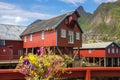 Fishing huts in Lofoten island in Norway Royalty Free Stock Photo