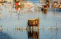 Fishing huts on Port Milena near Ulcinj city, Montenegro