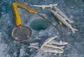 Fishing on ice 4 Royalty Free Stock Photo