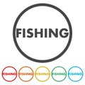 Fishing icon, button