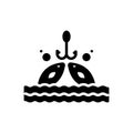 Black solid icon for Fishing, angling and trawling Royalty Free Stock Photo