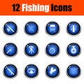 Fishing Icon Set Royalty Free Stock Photo