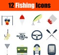 Fishing Icon Set Royalty Free Stock Photo