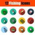Fishing Icon Set Royalty Free Stock Photo