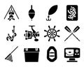 Fishing Icon Set Royalty Free Stock Photo