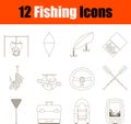 Fishing Icon Set Royalty Free Stock Photo