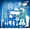 Fishing icon set