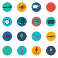 Fishing icons. Fishing icons set. Fishing icons collection. Fishing icons flat. Fishing icons . Royalty Free Stock Photo