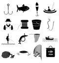 Fishing icons set