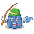 Fishing jelly character cartoon style