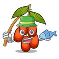 Fishing jujube fruit in the shape mascot