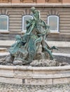 Fishing kids fountain in Budapest Castle, Hungary. Royalty Free Stock Photo