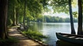 fishing lake boat dock Royalty Free Stock Photo