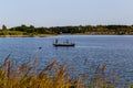 Fishing on lEd Zorinsky lake, omaha Nebraska Royalty Free Stock Photo