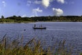 Fishing on lEd Zorinsky lake, omaha Nebraska Royalty Free Stock Photo