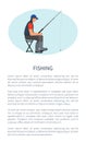 Fishing Leisure Activity Poster with Man on Chair Royalty Free Stock Photo