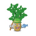 Fishing lemon balm in the cartoon shape