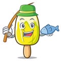 Fishing lemon ice cream mascot cartoon