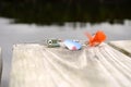 Fishing lure blue,green and orange Royalty Free Stock Photo