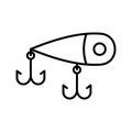 Fishing lure icon. Barbed fish hook. Fishing tackle Royalty Free Stock Photo