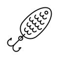 Fishing lure icon. Barbed fish hook. Fishing tackle