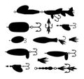 Fishing lure vector set. Fishing tools illustration. Fishing hook Royalty Free Stock Photo
