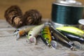 Fishing lures and accessories Royalty Free Stock Photo