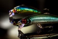 Fishing lures close-up Royalty Free Stock Photo