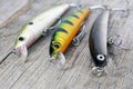 Fishing lures close up Royalty Free Stock Photo