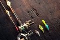 Fishing lures, hooks and accessories Royalty Free Stock Photo