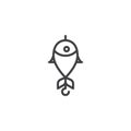 Fishing lures outline icon