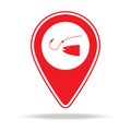fishing map pin icon. Element of warning navigation pin icon for mobile concept and web apps. Detailed fishing map pin icon can be