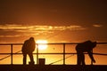 Fishing men at the beach