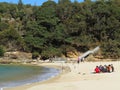 Fishing men on beach resting in the nature of Australia