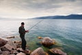 Fishing in Mongolia Royalty Free Stock Photo