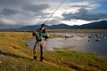 Fishing in Mongolia Royalty Free Stock Photo