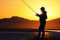 Fishing in the Mongolia Royalty Free Stock Photo