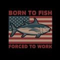 Fishing is my therapy. American flag with tuna fish illustration. Design element for poster, card, banner, t shirt Royalty Free Stock Photo