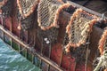 Fishing net on a boat Royalty Free Stock Photo